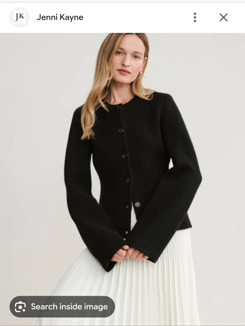 Jenni Kayne Black Button-Front Knit Jacket